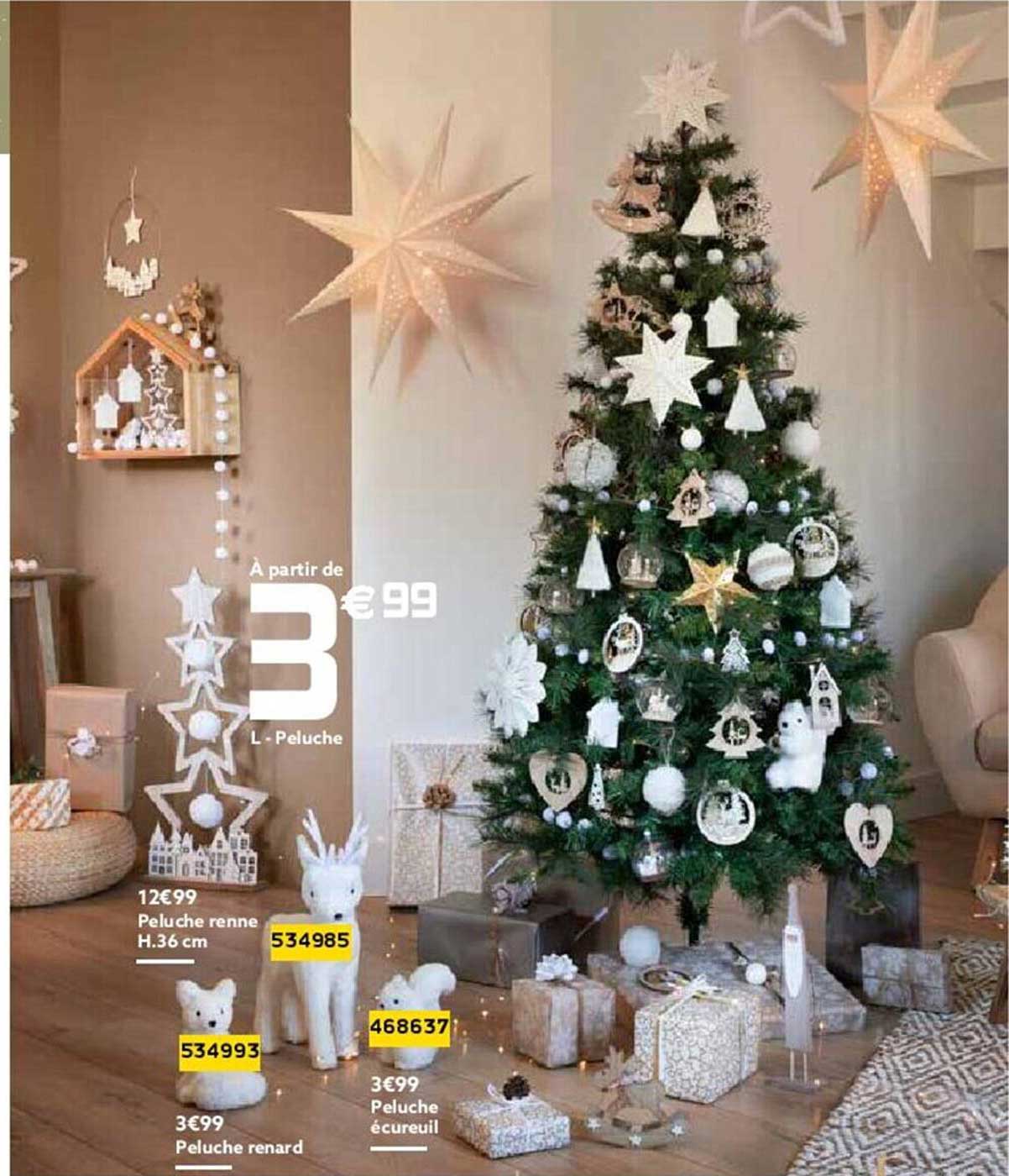 peluche, peluche renne h.36 cm, peluche renard, peluche écureuil