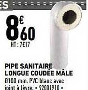 pipe sanitaire longue coudée mâle