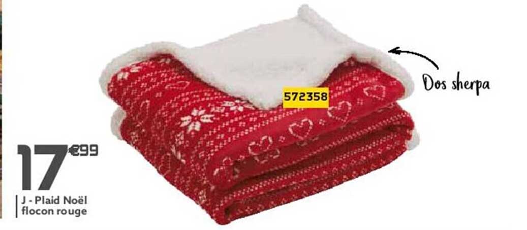 plaid noël flocon rouge