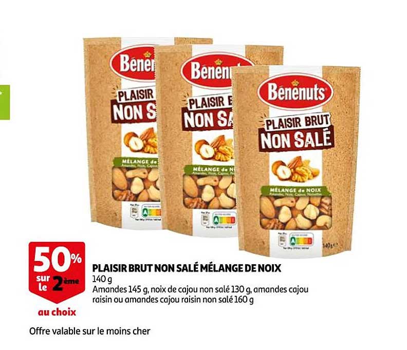 plaisir brut non salé mélange de noix benenuts