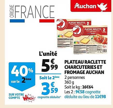 Plateau Raclette Charcuteries Et Fromage Auchan