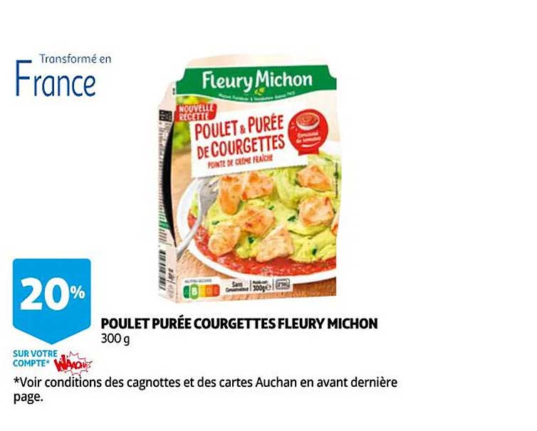 poulet purée courgettes fleury michon