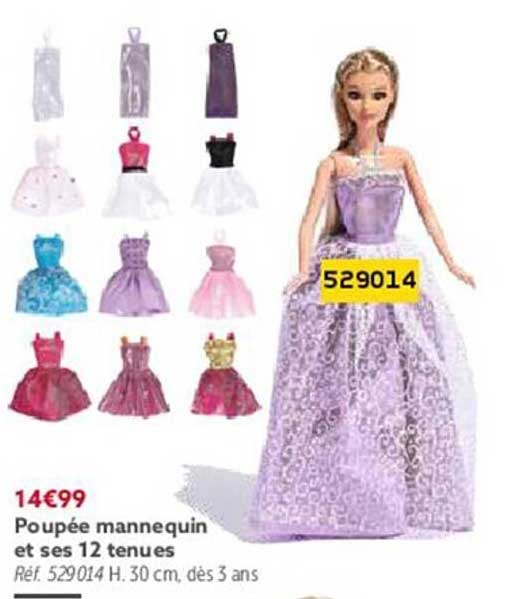 poupée mannequin et ses 12 tenues