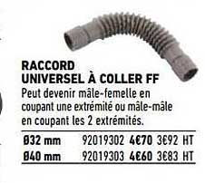 raccord universel à coller ff