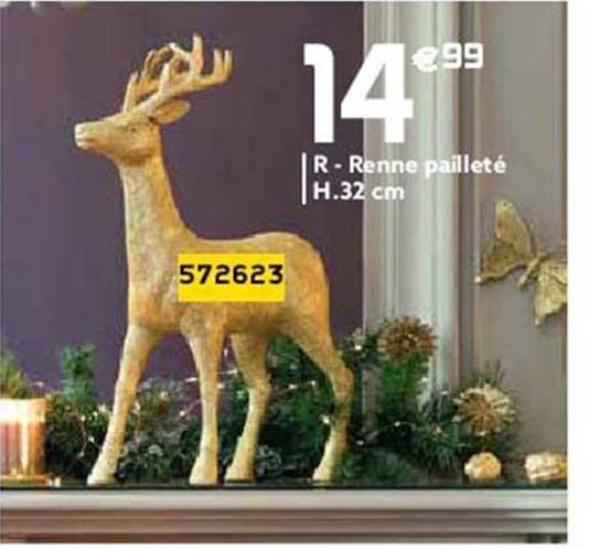 renne pailleté h.32 cm