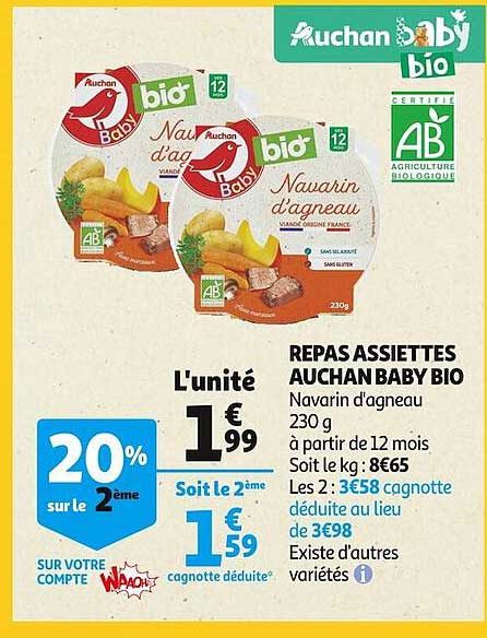 Repas Assiettes Auchan Baby Bio