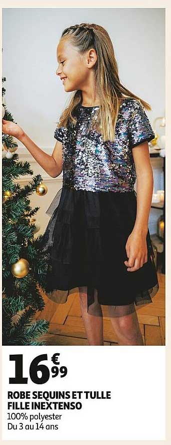 robe sequins et tulle fille inextenso