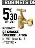 robinet de chasse équerre laiton