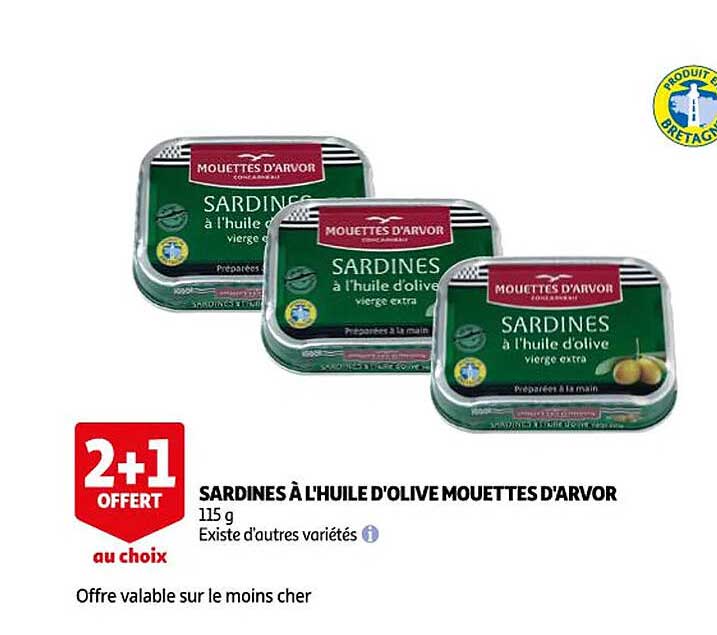 sardines à l'huile d'olive mouettes d'arvor