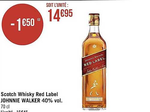 scotch whisky red label johnnie walker 40% vol.