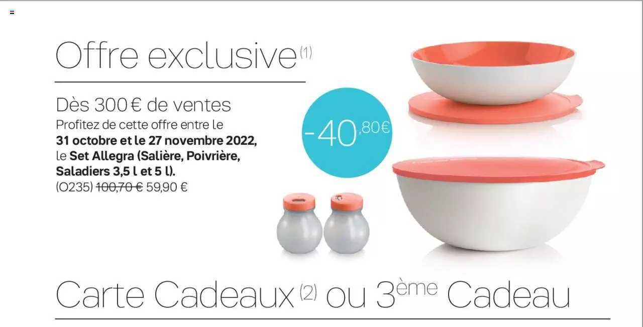 set allegra (salière, poivrière, saladiers 3,5l et 5l)