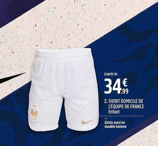 short domicile de l'équipe de france enfant