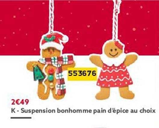 suspension bonhomme pain d'épice au choix