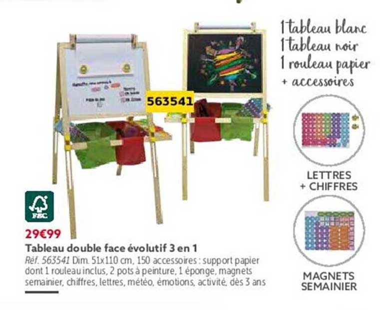 tableau double face évolutif 3 en 1