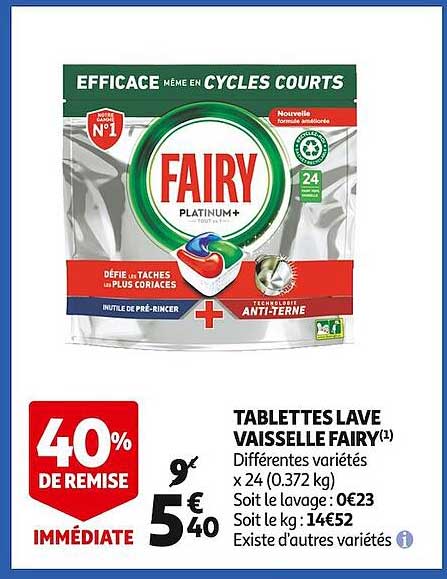 Tablettes Lave Vaisselle Fairy