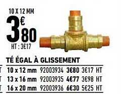té égal à glissement