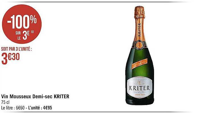 vin mousseux demi-sec kriter