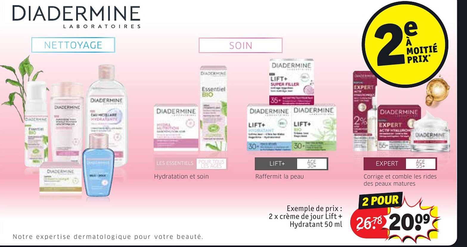 2 X  Crème De Jour Lift+ Hydratant 50 Ml