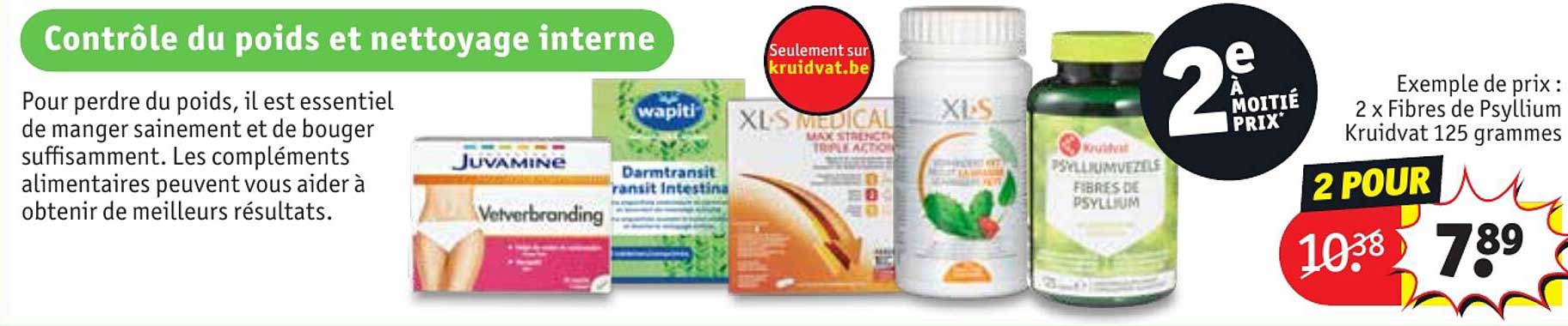 2 x  fibres de psyllium kruidvat 125 grammes