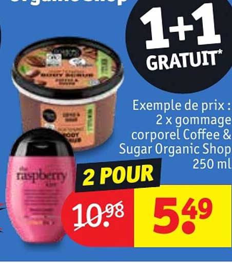 2 x gommage corporel coffee & sugar organic shop