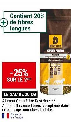 aliment open fibre destrier