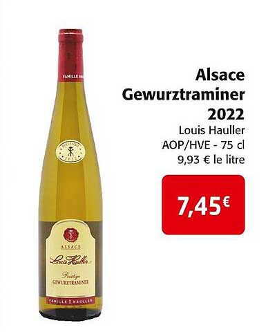 alsace gewurztraminer 2022 louis hauller aop/hve