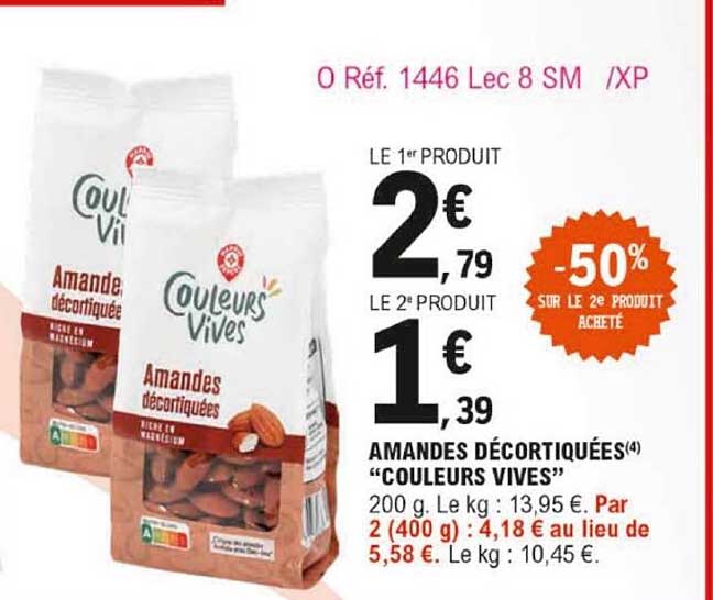 amandes décortiquées "couleurs vives"