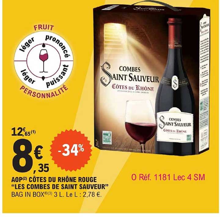 aop côtes du rhône rouge "les combes de saint sauveur"