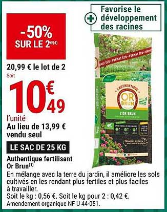 authentique fertilisant or brun