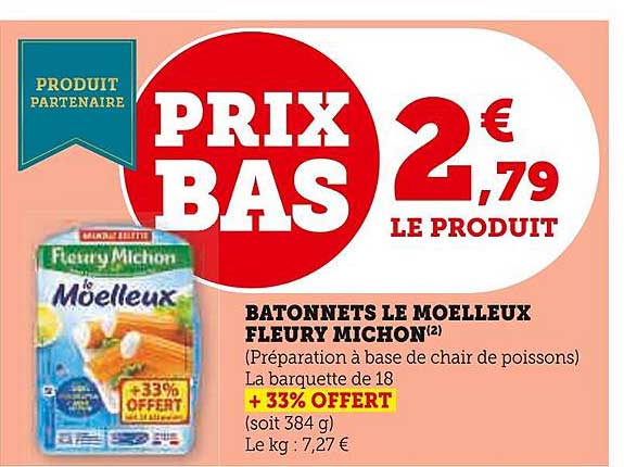 bâtonnets le moelleux fleury michon