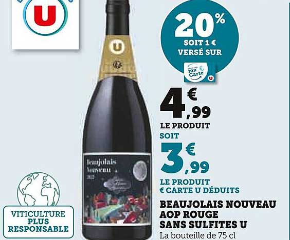 beaujolais nouveau aop rouge sans sulfites u