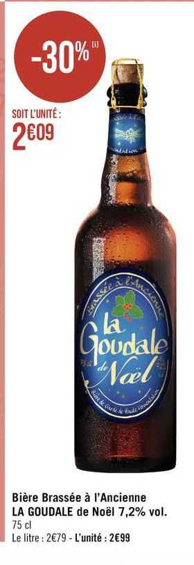 bière brassée à l'ancienne la goudale de noël 7,2% vol.