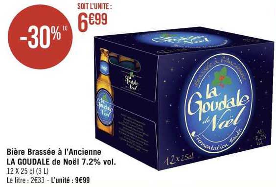 bière brassée à l'ancienne la goudale de noël 7.2% vol.