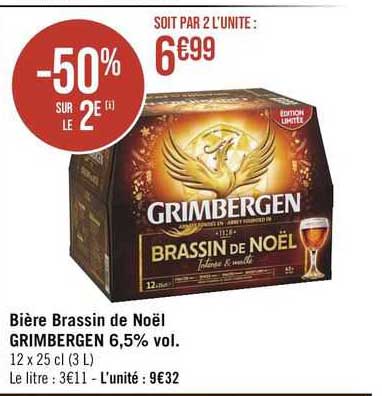 bière brassin de noël grimbergen 6,5% vol.