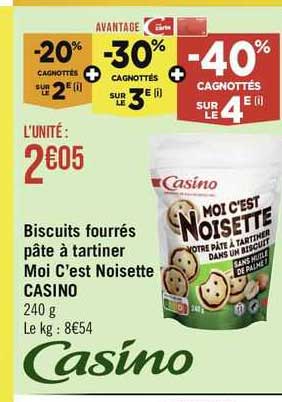 biscuits fourrés pâte à tartiner moi c'est noisette casino