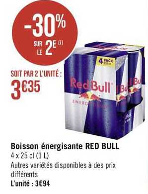 boisson énergisante red bull