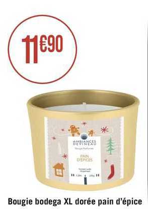 bougie bodega xl dorée pain d'épice