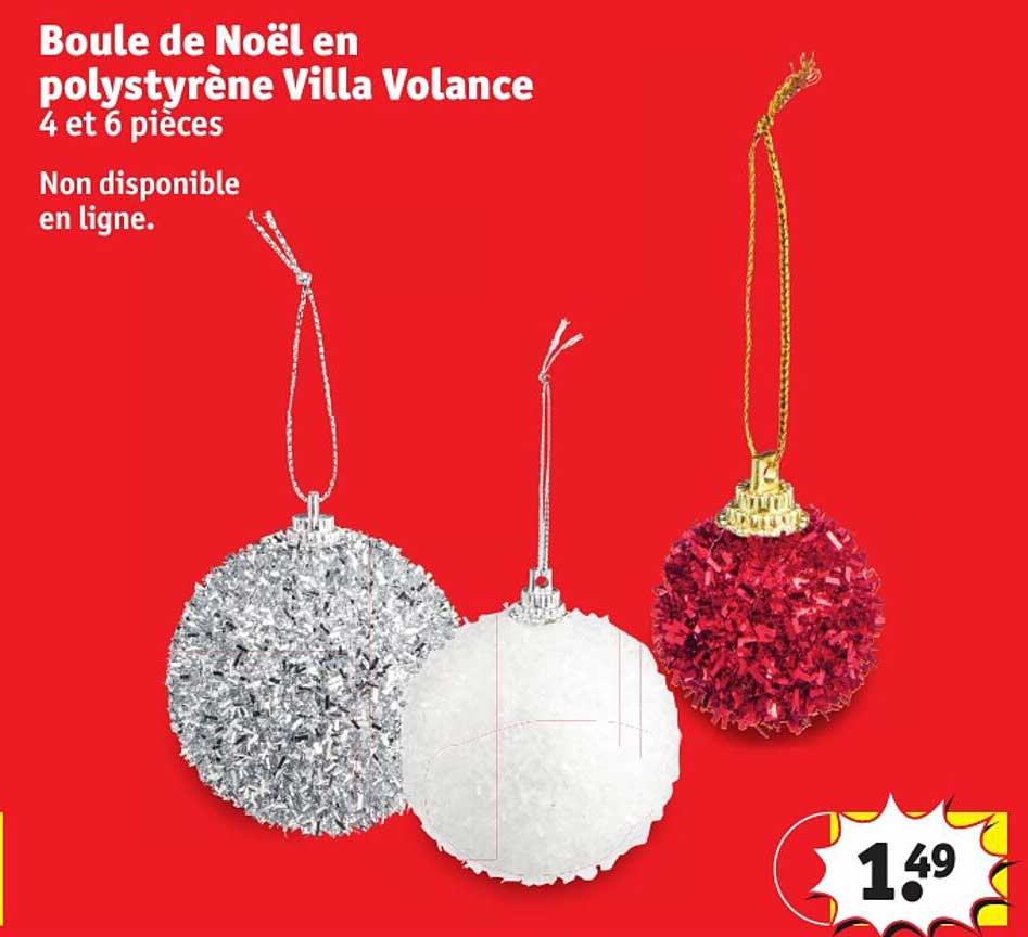 boule de noël en polystyrène villa volance