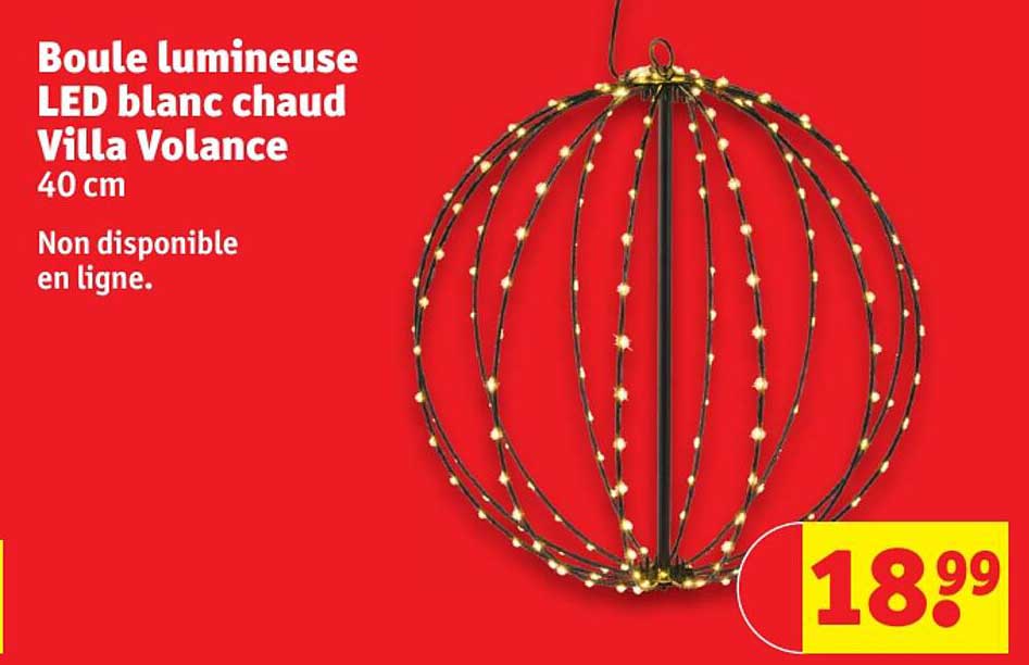 boule lumineuse led blanc chaud villa volance