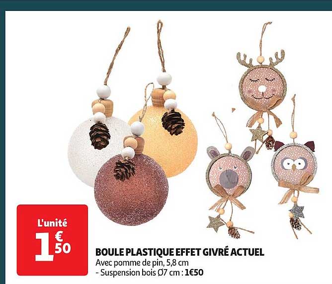 boule plastique effet givré actuel