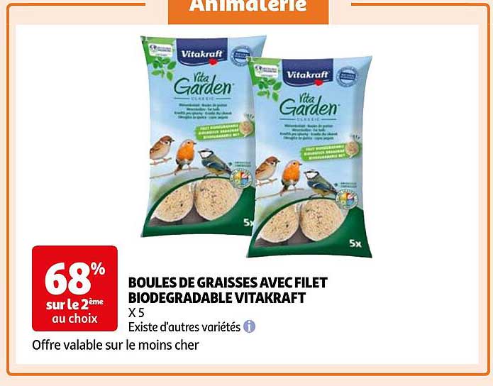 boules de graisses avec filet biodégradable vitakraft