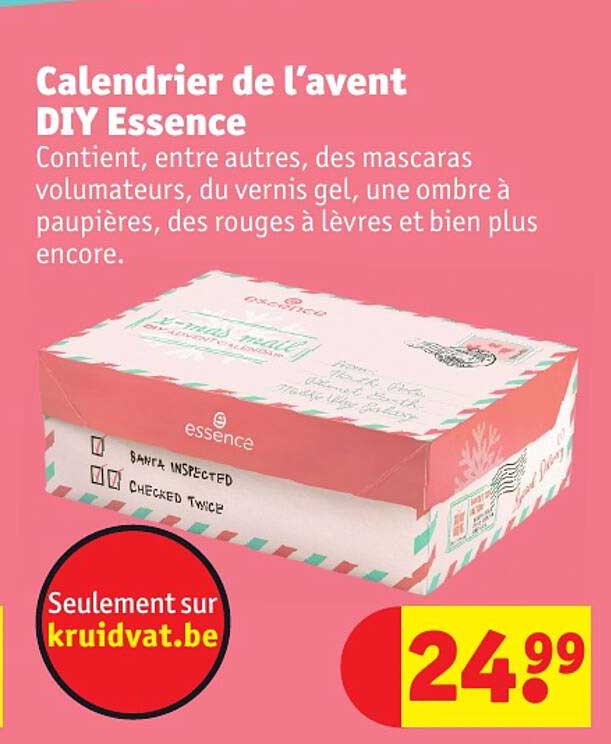 calendrier de l'avent diy essence