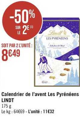 calendrier de l'avent les pyrénéens lindt