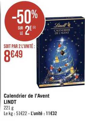 calendrier de l'avent lindt