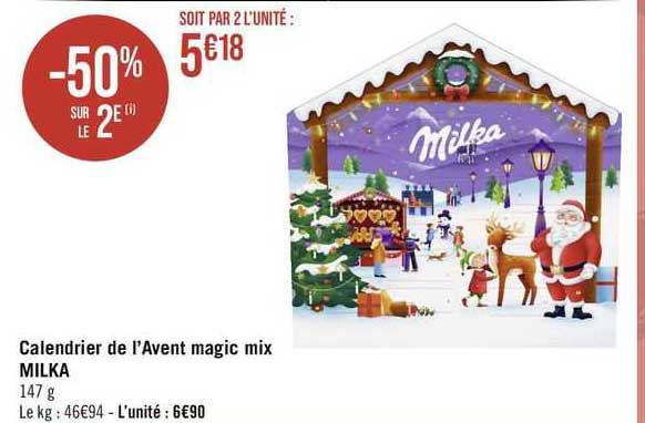 calendrier de l'avent magic mix milka
