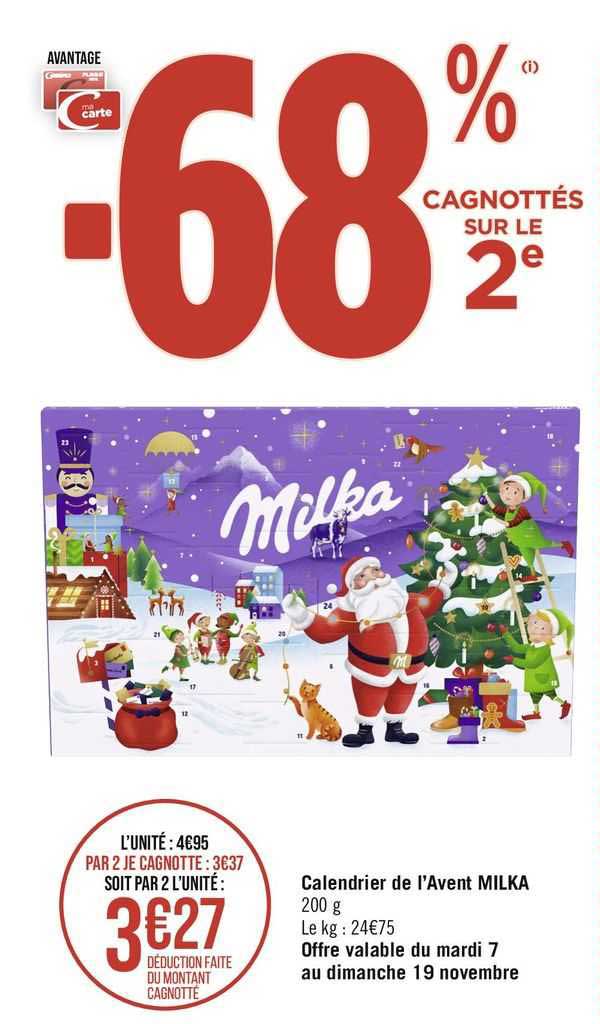 calendrier de l'avent milka