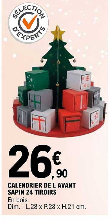 Calendrier De L'avent Sapin 24 Tiroirs