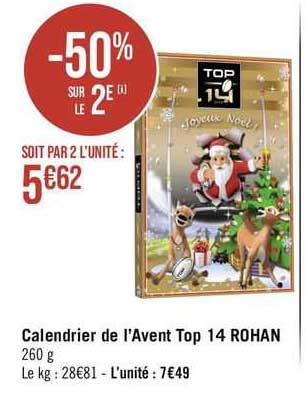 Calendrier De L'avent Top 14 Rohan