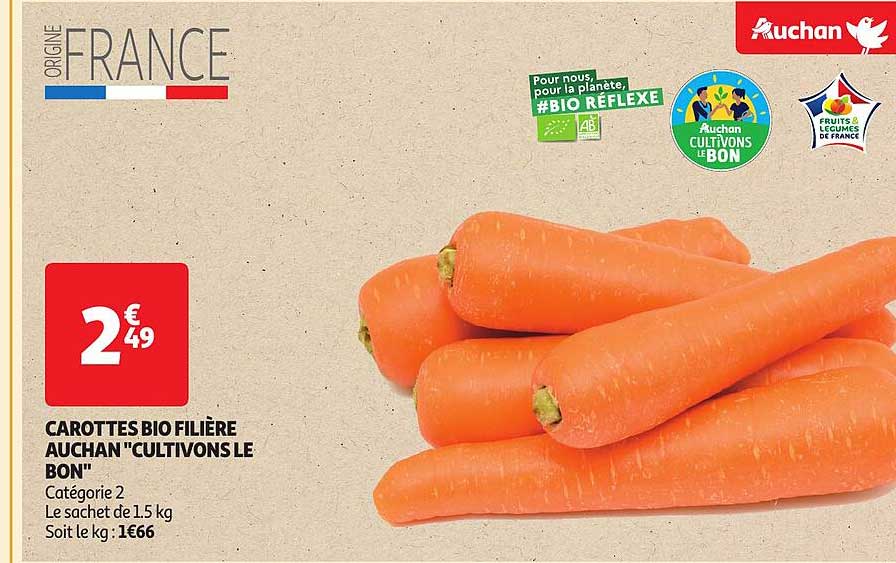 carottes bio filière auchan "cultivons le bon"