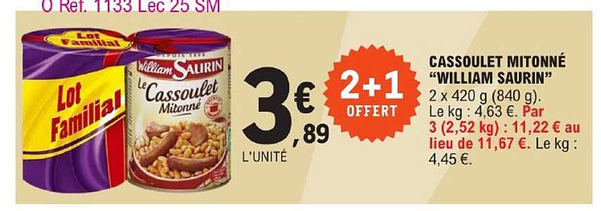 cassoulet mitonné "william saurin"